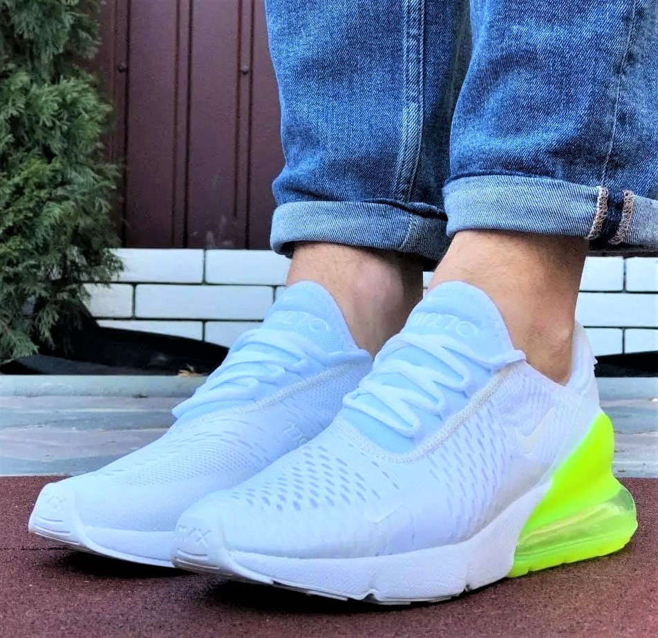 Кроссовки Nike 270 Мужские Белые Найк с Амортизацией Желтые (размеры: 45) Днепр - изображение 8