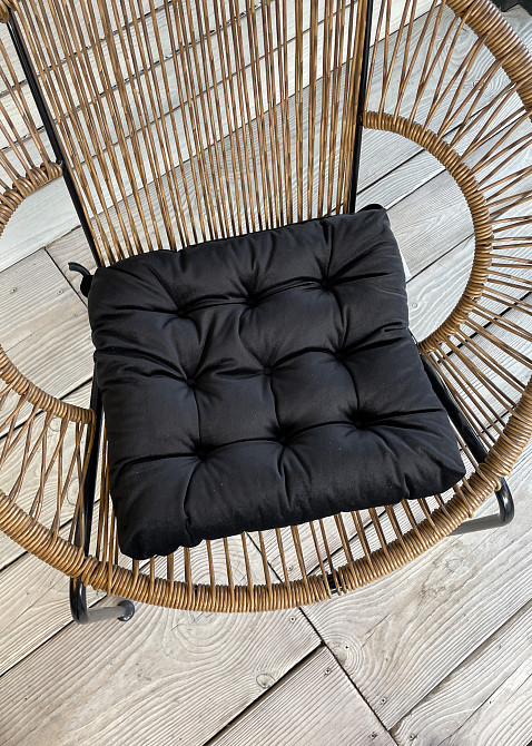 Подушка для стільців (40x40х5 см) Decorator Velour колір чорний 84-122 Київ - фото 3