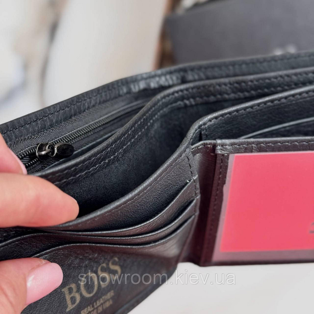 Мужской подарочный набор портмоне и ремень в деревянной коробке Boss (202) Киев - изображение 10