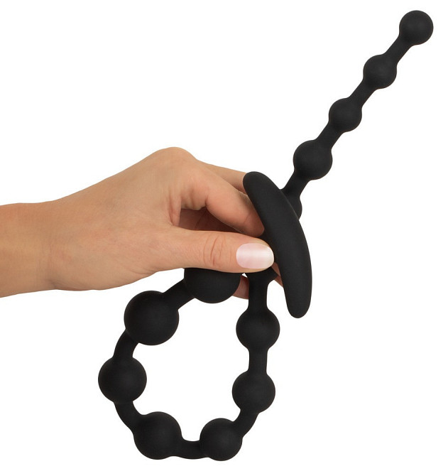 Анальний ланцюжок - Black Velvets Anal Beads Silicone Sex Aura Київ - фото 6