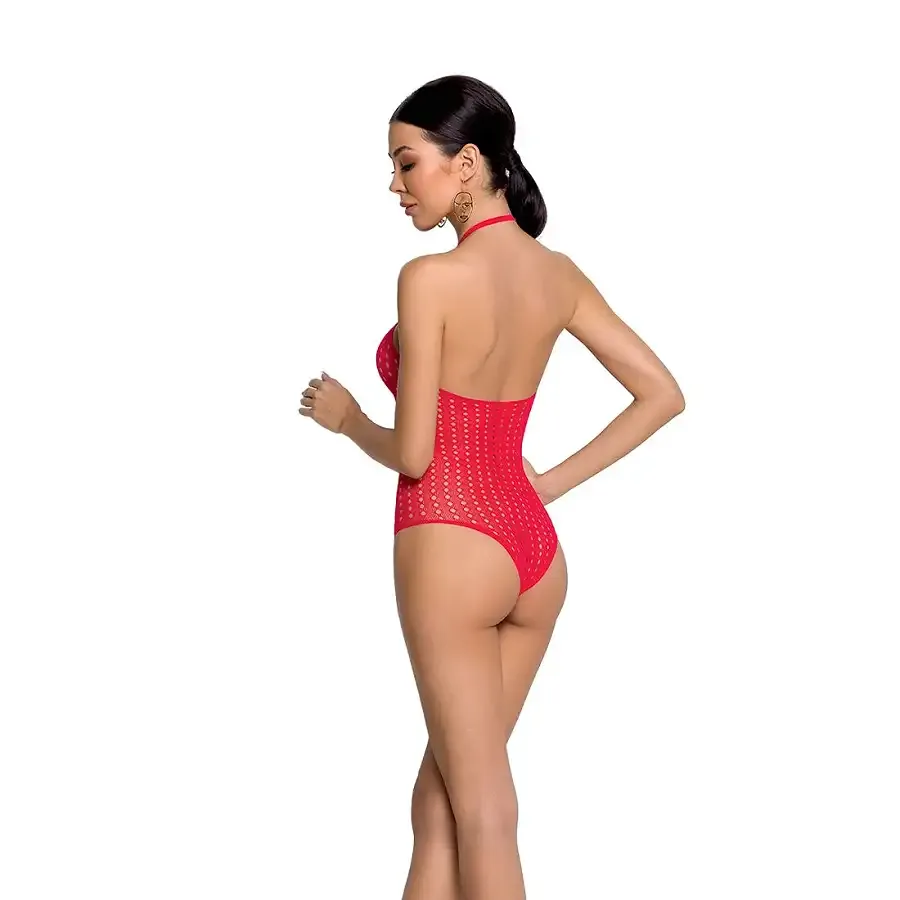 Бодістокінг з декольте Passion BS088 red, імітація корсетної шнурівки Львів - фото 2