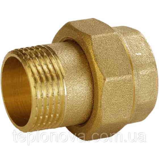 Сгон американка прямая латунная 1/2″ВР х 1/2″НР штампованная с резиновой прокладкой Б0809А VA Черновцы