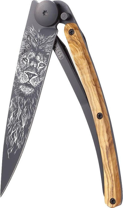 Универсальный Складной Нож с лазерной гравировкой Лев Deejo 