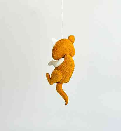 М’яка фетрова іграшка рудий кіт ручної роботи – безпечна розвиваюча іграшка Київ