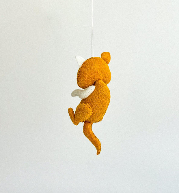 М’яка фетрова іграшка рудий кіт ручної роботи – безпечна розвиваюча іграшка Київ - фото 4