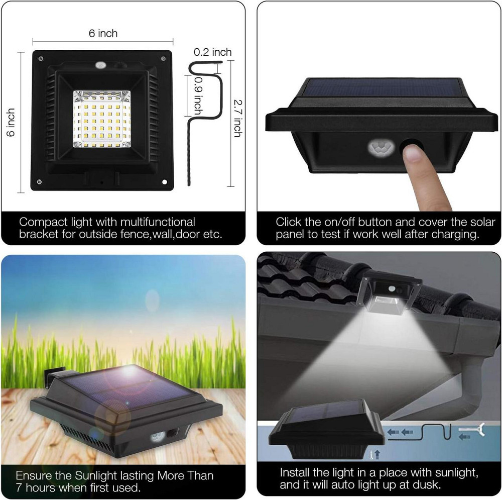 Солнечный светильник KEENZO 25 LED (500LM) с датчиком движения: Водонепроницаемый IP65, для водостоков, заборов и стен Киев - изображение 11