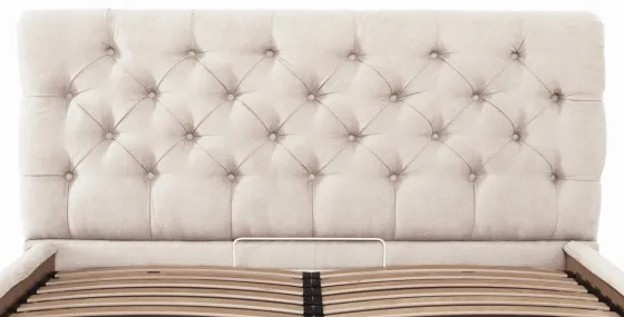 Кровать Двуспальная London Comfort 160 х 190 см Мисти Milk С подъемным механизмом и нишей для белья Бежевый Киев
