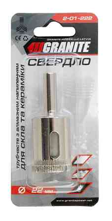 GRANITE Свердло для скла та кераміки GRANITE трубчасте з алмазним напиленням 22 мм 2-01-222 Киев