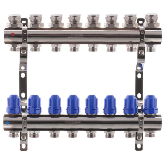 Колекторний блок з термостатіч. клапанами Koer KR.1100-08 1"x8 ways (KR2634) Київ