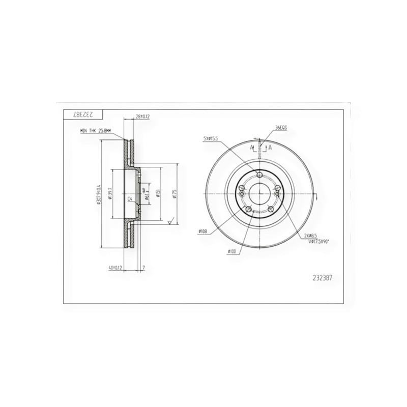 Диск Renault Espace, Laguna (2002-) передній (308x28mm) гальмівний Мукачево - фото 1