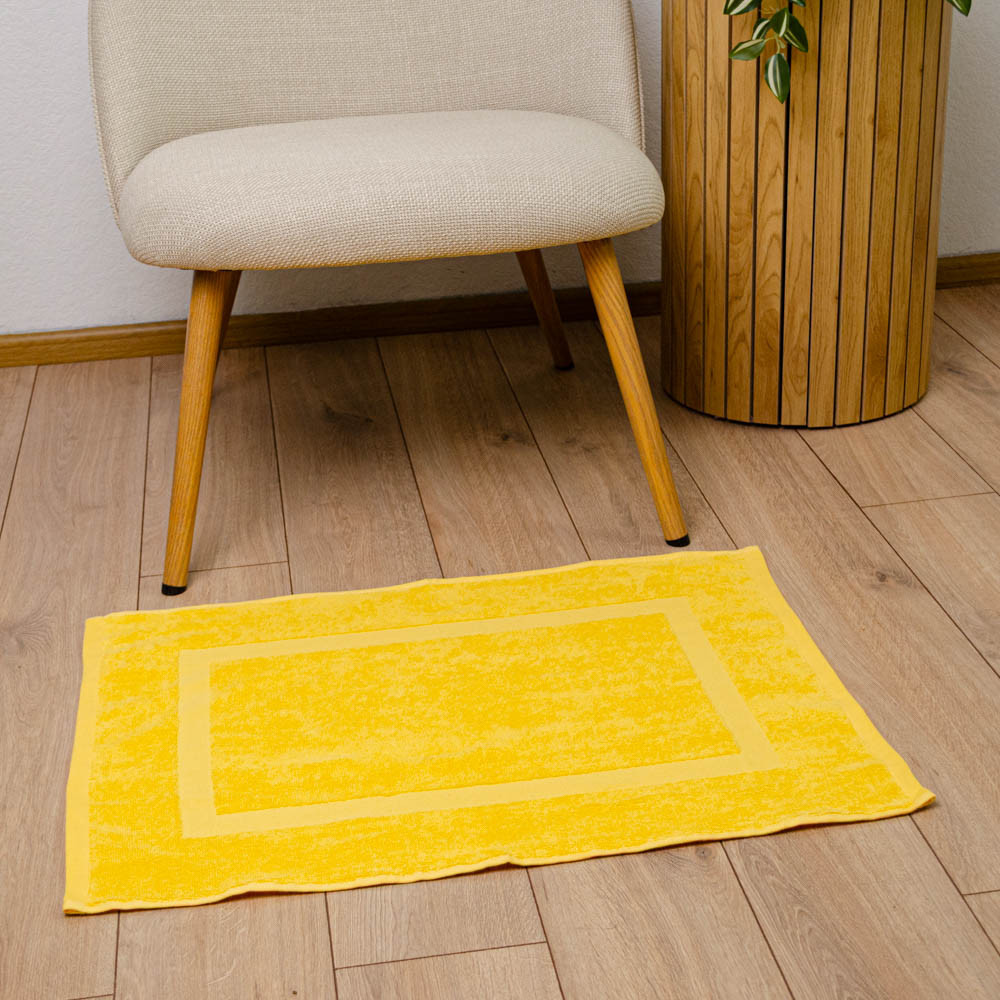 Махровое полотенце для ног с прямоугольником GM Textile 50х70см 380г/м2 (Желтый) Сумы - изображение 2