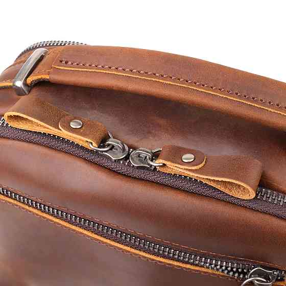 Чоловіча ділова сумка з ручкою для перенесення в руці з натуральної шкіри Vintage 23033 Коричневий Київ