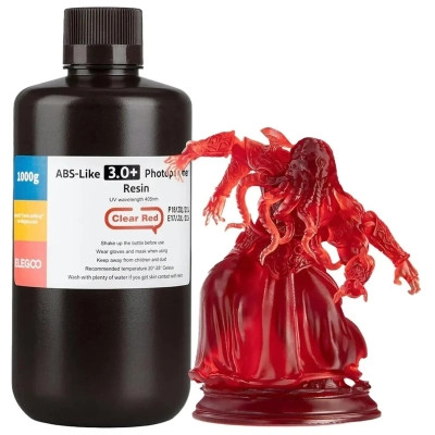 Фотополімерна смола ELEGOO Resin, ABS-like 3.0 plus 1кг, transparent red (50.103.0224) Вінниця - фото 1