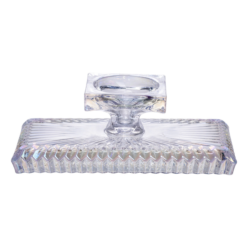 Yiwu Фруктовниця скляна на ніжці 29х16.5х11 см прямокутна ваза для фруктів цукерниця Прозорий H Коломыя - изображение 2