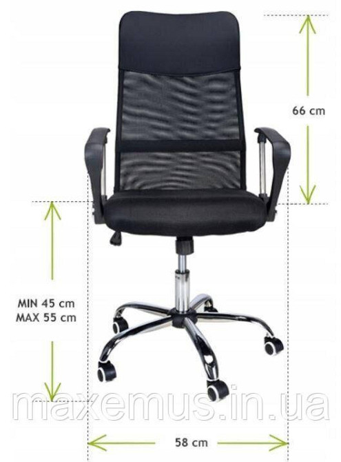 Офисное кресло операторское для персонала Bonro Manager с системой качания кресло для офиса компьютерное черное Мостиска - изображение 6