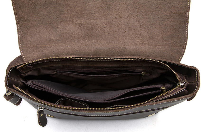 Сумка чоловіча горизонтальна на плече Vintage 20007 Коричнева Київ - фото 4