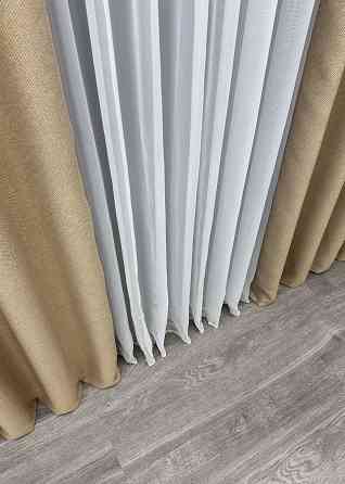 Шторная ткань лен-блэкаут рогожка, коллекция 