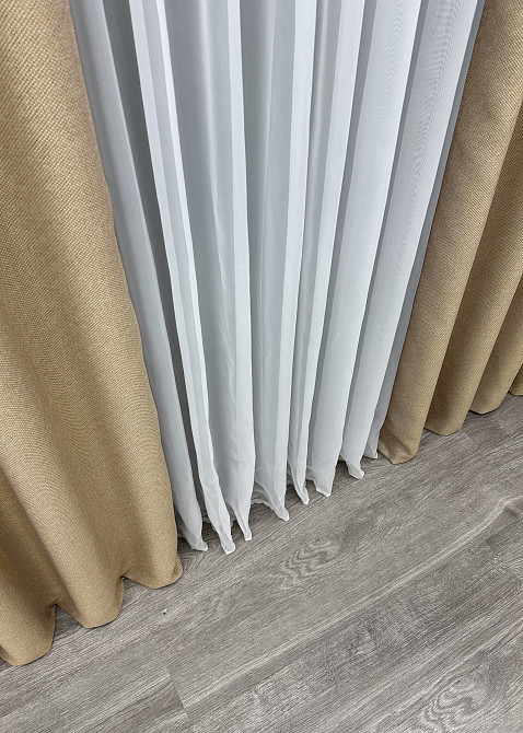 Шторная ткань лен-блэкаут рогожка, коллекция 