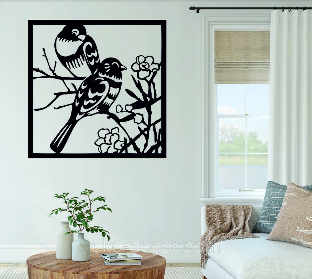Декоративне настінне Панно «Пташки у квітах», Декор на стіну Київ - фото 3