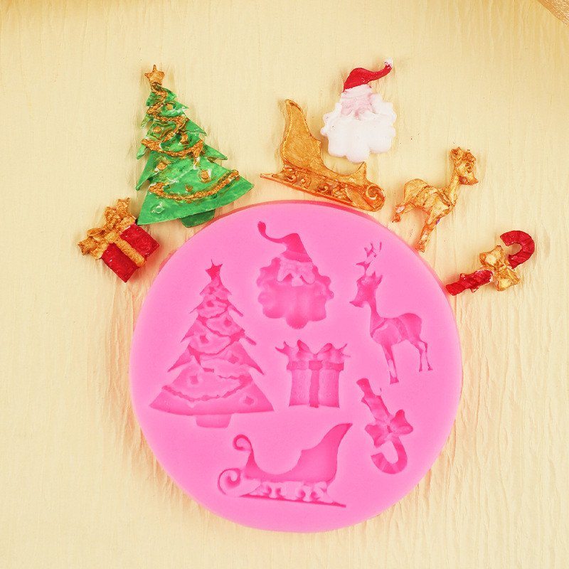 Молд новорічний силікон 75 мм рожевий Київ - фото 9