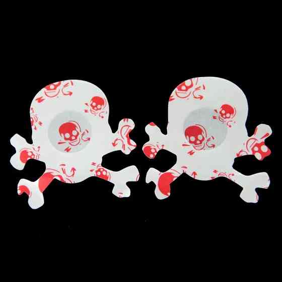 Наклейки на груди Черепа 8 на 8 см біло-червоний Київ