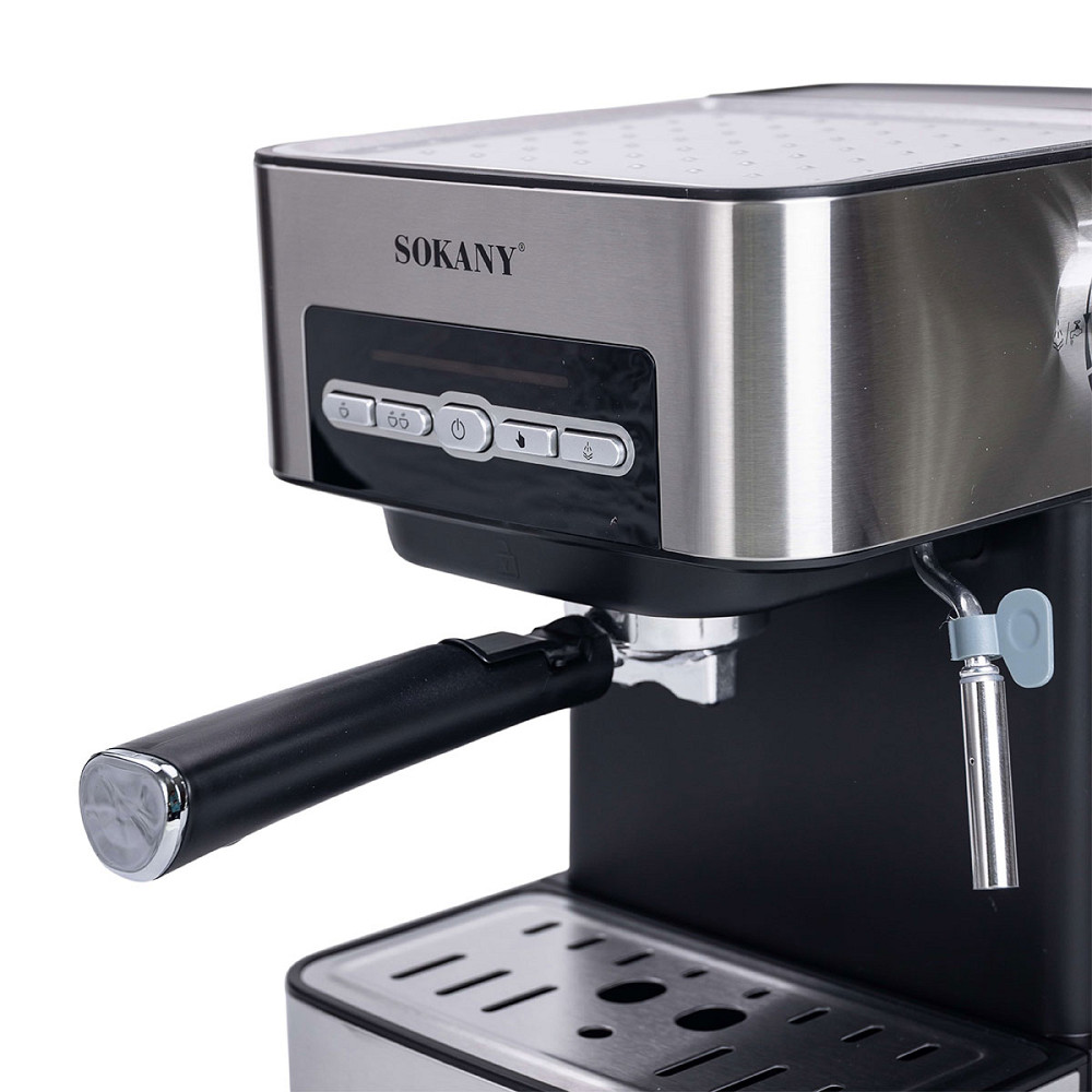 Кавоварка з трубкою для молока 1,6 л кавомашина для дому 850 Вт Sokany SK-6862 Коломия - фото 2