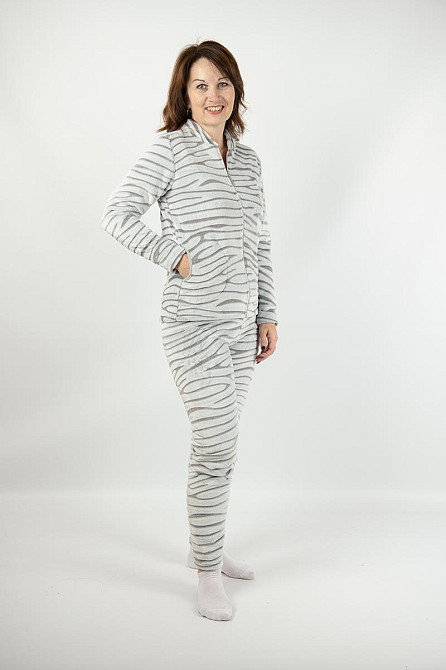 Домашній теплий костюм (піжама) жіночий без капюшона, велсофт топ 44/46 Крохатушка одяг Київ - фото 1