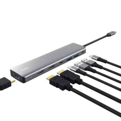 Концентратор Trust USB-C 7-in1 2xUSB-А 3.2/2xUSB-С/2xHDMI/DP aluminiu 0.16m grey (25661_TRUST) Вінниця