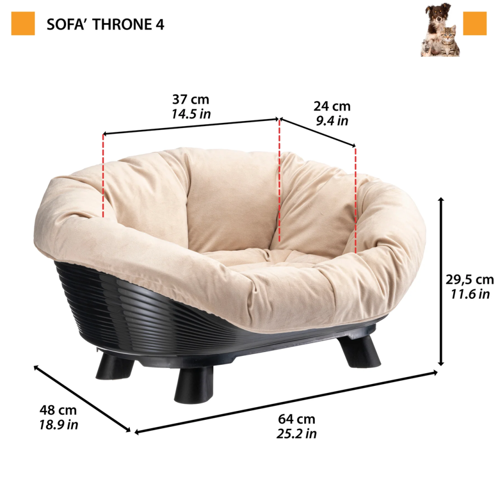 Лежанка - диван для собак и кошек Ferplast Sofà Throne (Ферпласт Софа Трон) Запорожье - изображение 2