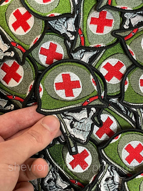 Шеврон Медицинский череп (Форма контурная. На липучке) Размер 9x7см Киев - изображение 4