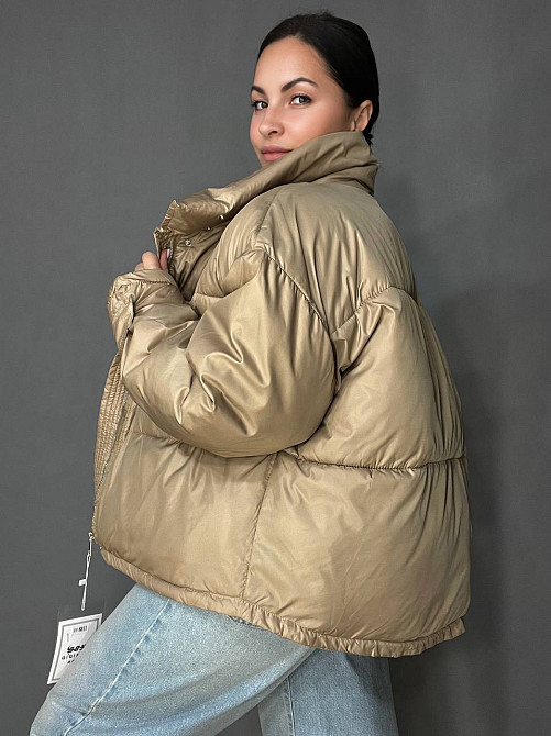 Куртка женская RUIXI 8811 деми легкая воротник стойка с сумочкой широка оверсайз свободный крой, карамель, 48 Киев - изображение 2