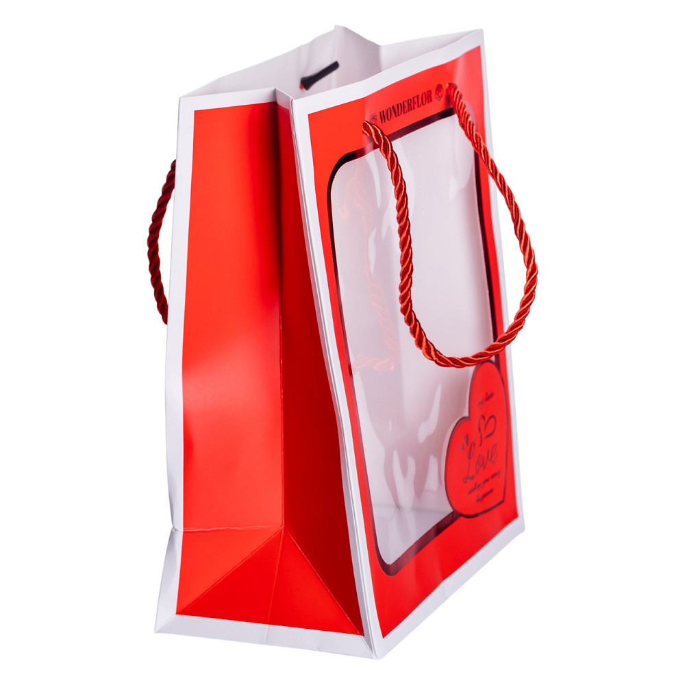 Подарункові пакети Love з віконцем, 12 шт. Київ - фото 1