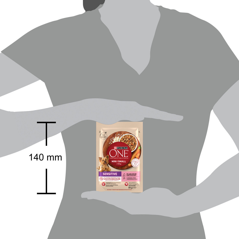 Влажный корм PURINA ONE Mini/Small Sensitive для взрослых собак мелких пород, с чувствительным пищеварением, с лососем, рисом и морковью, 85 г Киев - изображение 3