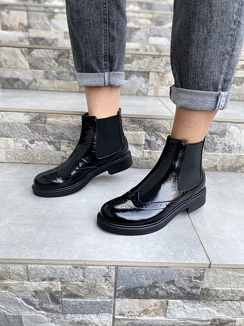 Черевики жіночі Milanti чорні шкіра лакована висота 12см розмір 38 (4187) Коломыя - изображение 7