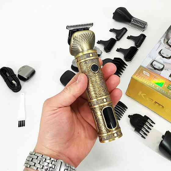 Бритва для бороди Kemei KM-2313, Бездротові машинки для стрижки, Професійний тример PS-308 з насадками Київ