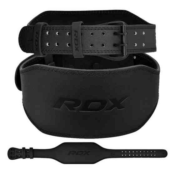 Пояс для важкої атлетики RDX 6 шкіряний Full Black M Каменское