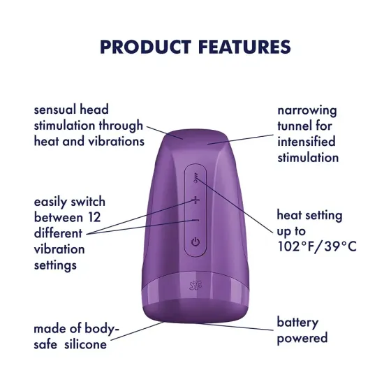 Мастурбатор Satisfyer Men Heat Vibration Battery Series імітатор мінету, підігрів та вібрація Львів