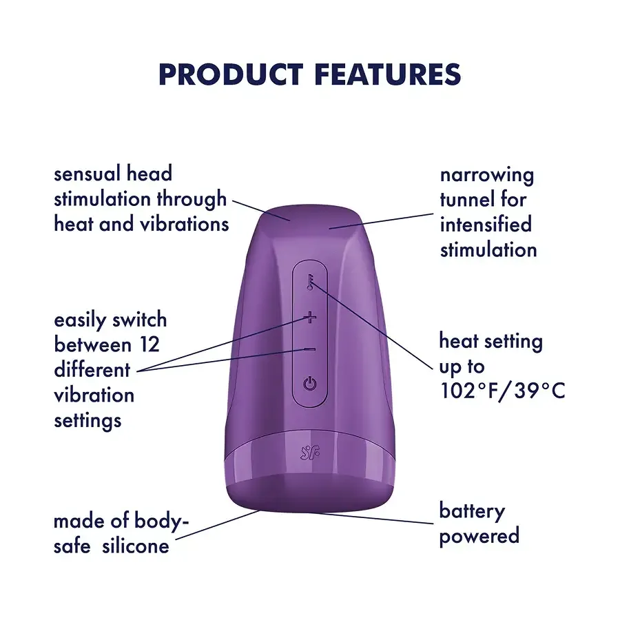 Мастурбатор Satisfyer Men Heat Vibration Battery Series імітатор мінету, підігрів та вібрація Львів - фото 6