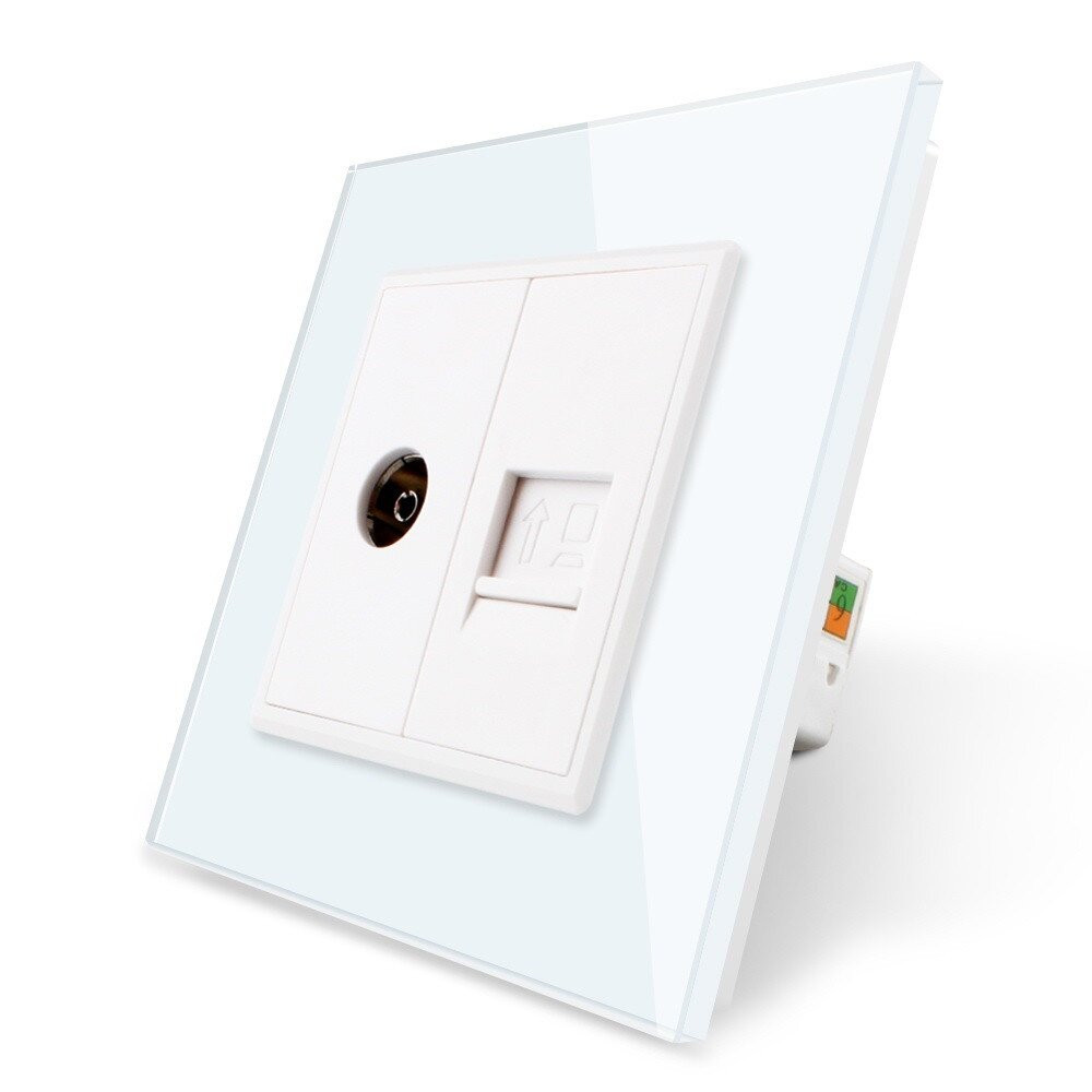 Розетка комп'ютерна RJ-45 і ТБ розетка Livolo білий скло (VL-C791VC-11) Коломыя - изображение 10