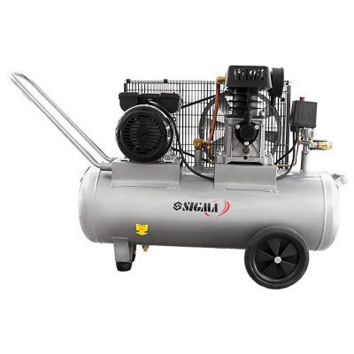 Компресор Sigma двоциліндровий ремінний 2.5кВт 335л/хв 10бар 50л (2 крана) (7044121) Вінниця - фото 6