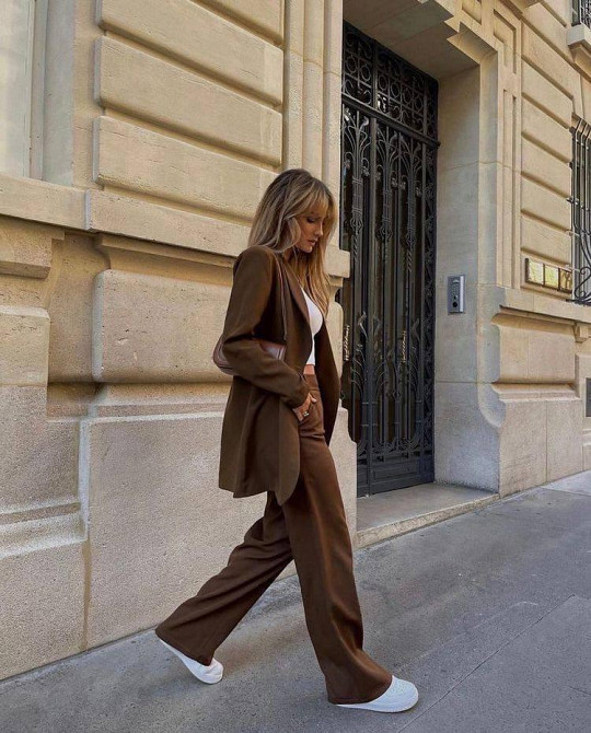 Женский классический повседневный костюм Костюмка люкс Мокко, 44/46 Одесса - изображение 2