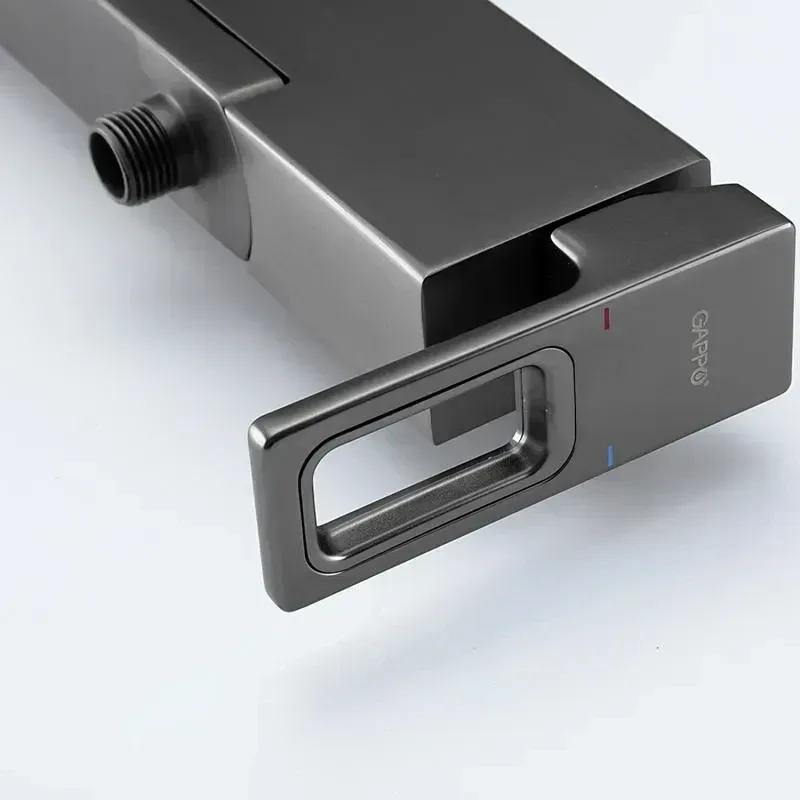 Змішувач для ванни з душовим гарнітуром GAPPO G3217-9 графіт Київ - фото 5