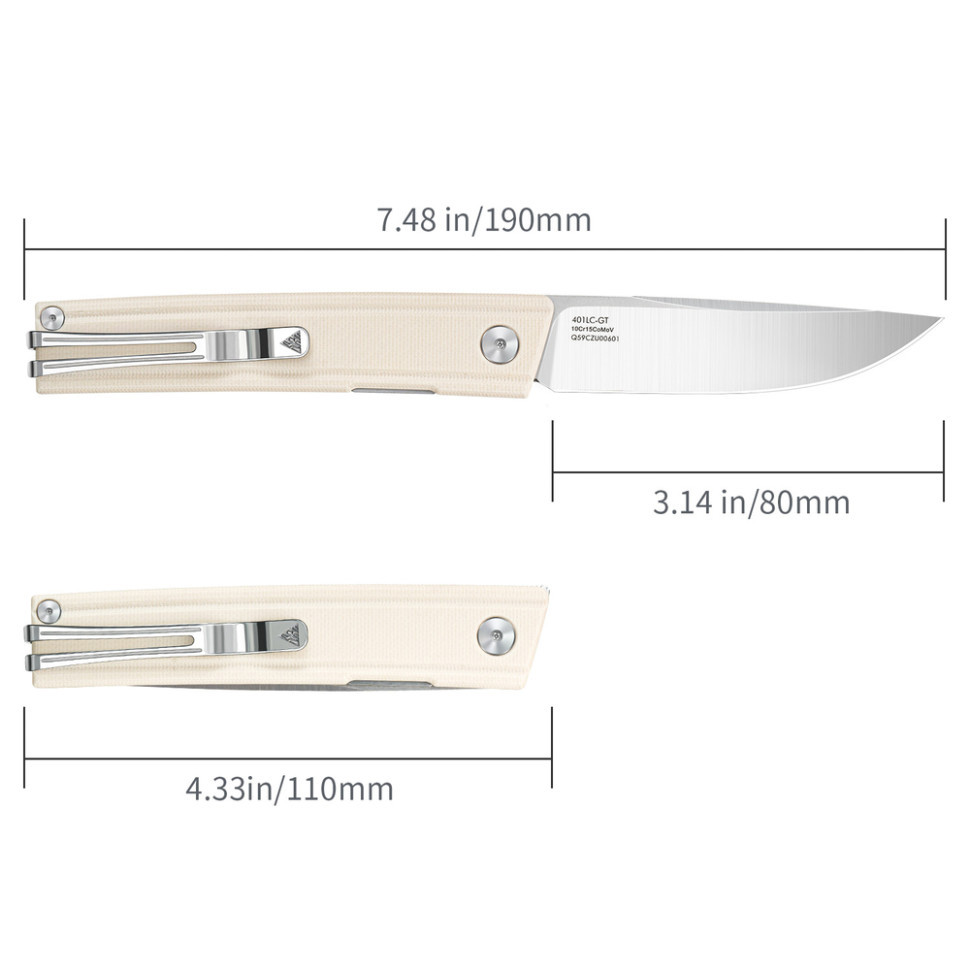 Ніж складаний SRM Gent 401LC-GT, білий Київ - фото 12