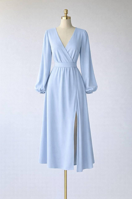 Женское романтичное приталенное миди платье софт Одесса - изображение 6