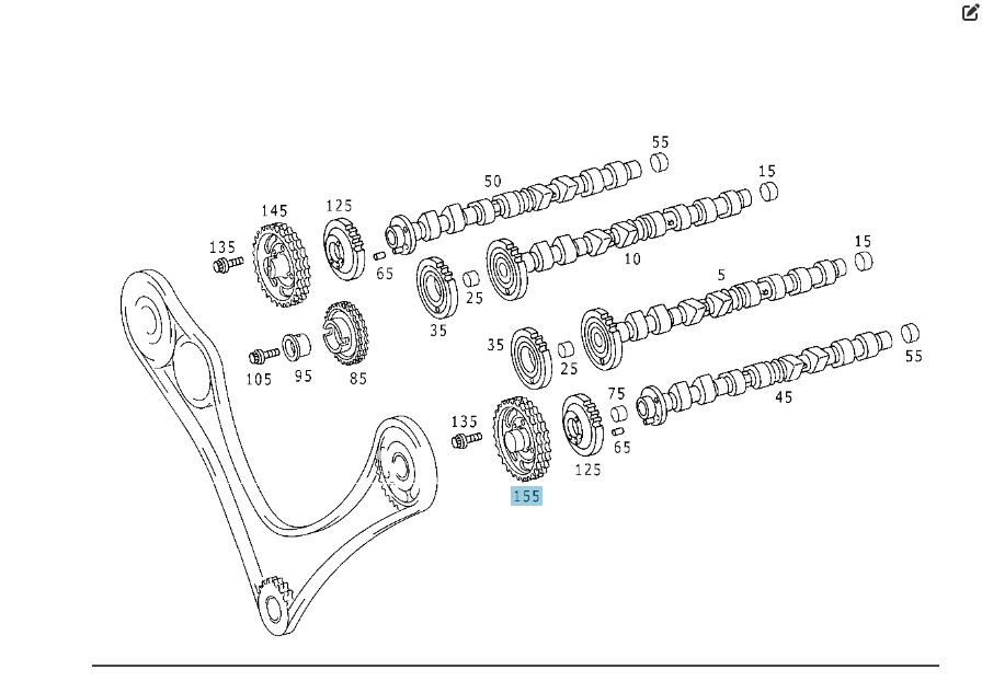 Mercedes-Benz  A6280510028 Шестерня лівого випускного розподільного валу двигуна OM628 V8 4.0 cdi Одеса - фото 5