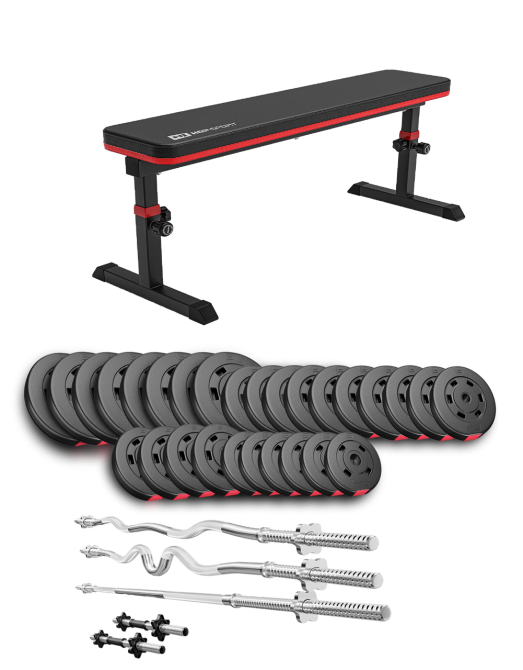 Набір Hop-Sport Premium 173кг з лавою HS-1025 Pro, штангами та гантелями Київ - фото 1