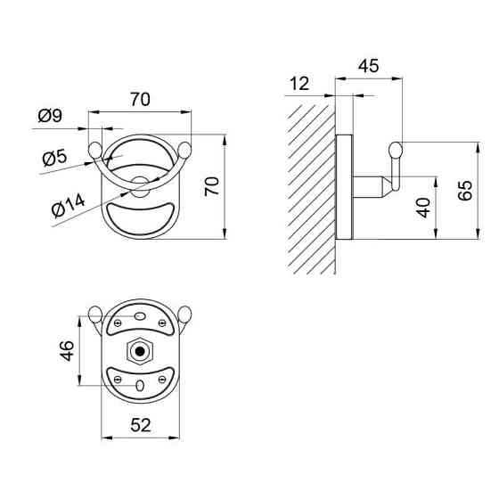 Крючок для полотенец в ванную Lidz (CRM) 114.06.02 Киев