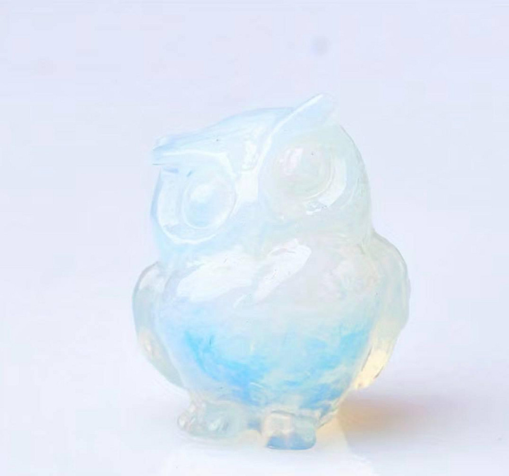 Фігурка сова опал 3.5 см, декоративна статуетка сова з каменю, символ мудрості Київ - фото 1