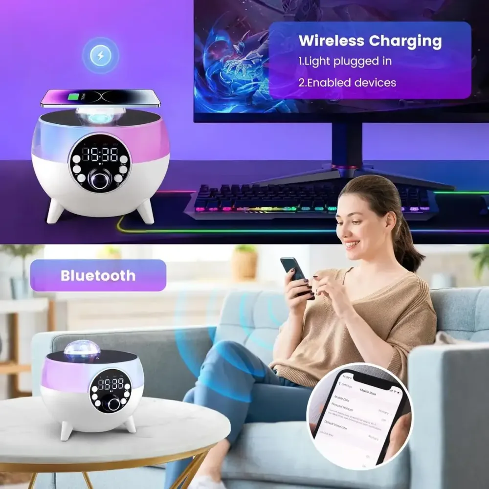 Портативная Bluetooth колонка с RGB-подсветкой, беспроводная колонка с диско-шаром на ножках BLTH-0322 Коломыя - изображение 3