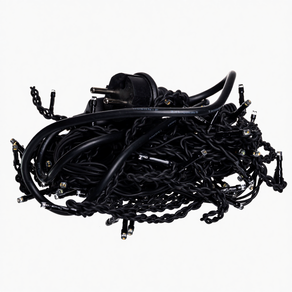 Garlando Новорічна гірлянда вулична Бахрома 6 м 105 LED чорний провід Жовтий 6МBY Коломия - фото 4